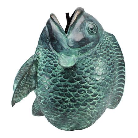Design Toscano Dancing Asian Fish Bronze Spitting Garden Statue: Large SU1028
